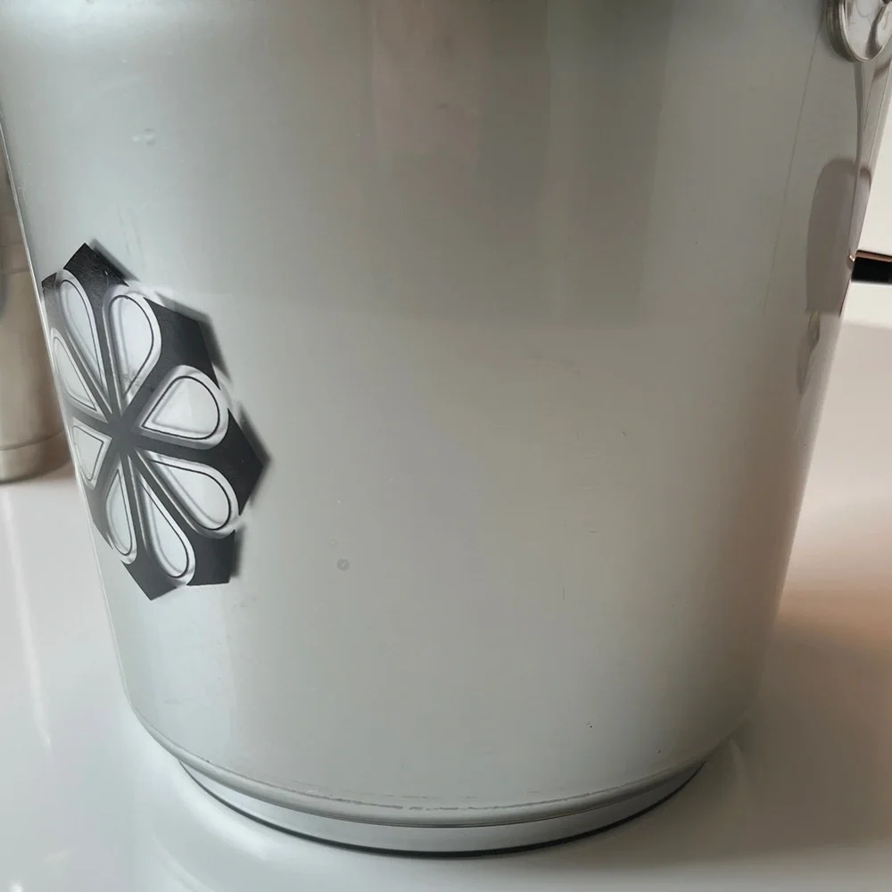 Retro Silver and Black Ice Bucket with Handle